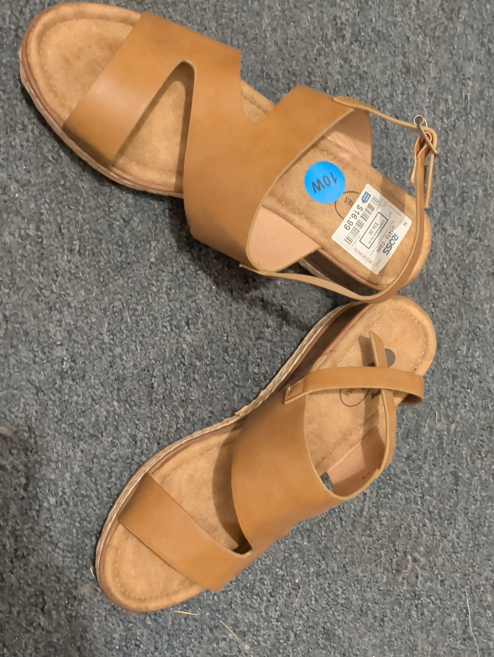 Women’s Tan Strappy Comfort Small Wedge Heels